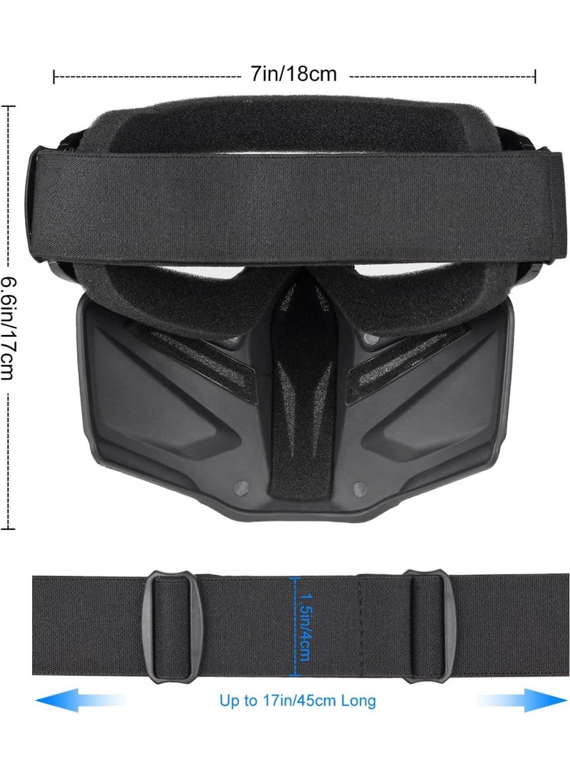 Bukela Detachable Protective Goggles For Motorcycles, Full-Face Airsoft Mask, Protective Equipment Compatible With Helmets For Men, Women, Children And Young People, Detachable Transparent Goggles For ATVs And Motorcycles. - Image 2
